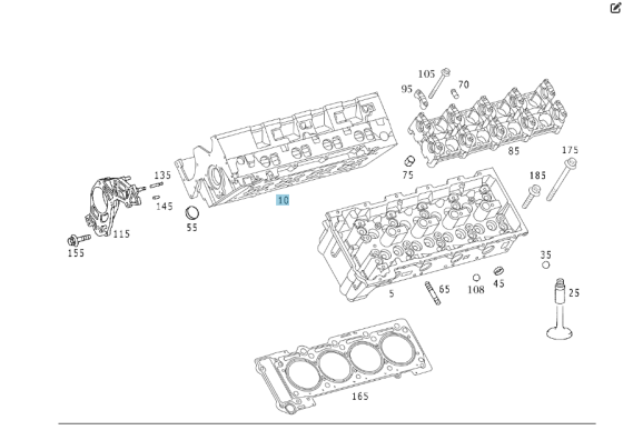 Mercedes-Benz  A6280101120 R6280160801 Права головка блоку циліндрів двигуна OM628 Одесса