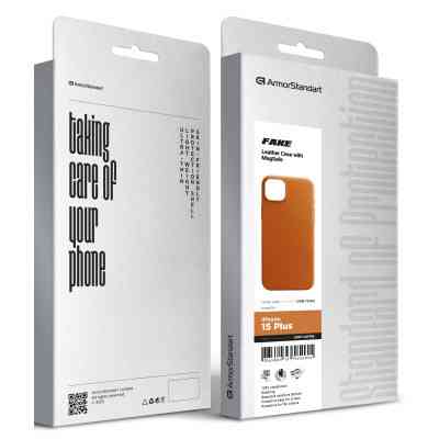 Чохол до мобільного телефона Armorstandart FAKE Leather Case Apple iPhone 15 Plus Light Coffee (ARM76294) Вінниця