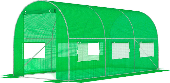 Садова теплиця парник з вікнами FunFit Garden 6m2 = 300х200х200 см (зелена) Київ - фото 2