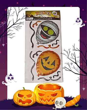 Наклейка 3D повітряні кулі декор на Хелловін 20 на 40 см різнокольоровий Київ