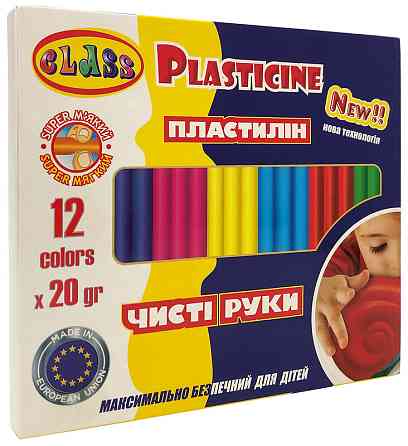 Пластилін "Class" "Чисті руки MAXI" 12кол.*20гр, ECO, 7646С, шт Київ