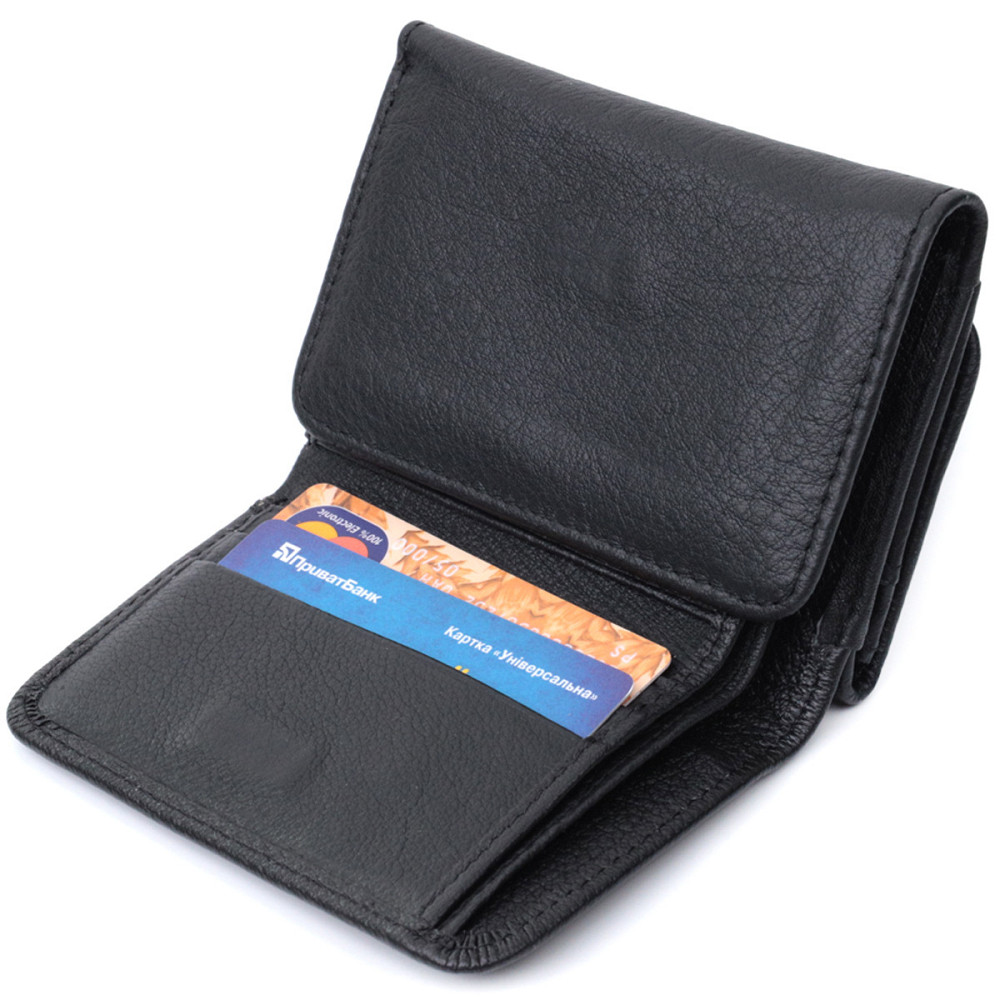 Кошелек для женщин горизонтального формату из натуральной кожи ST Leather 22722 Черный Киев - изображение 7