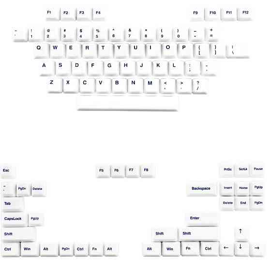 Кейкапы для механических клавиатур Cerakey White/Indigo (A+B) Харьков