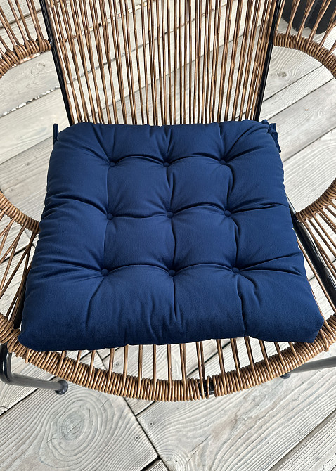 Подушка для стільців (40x40х5 см) Decorator Velour колір синій 84-113 Київ - фото 3