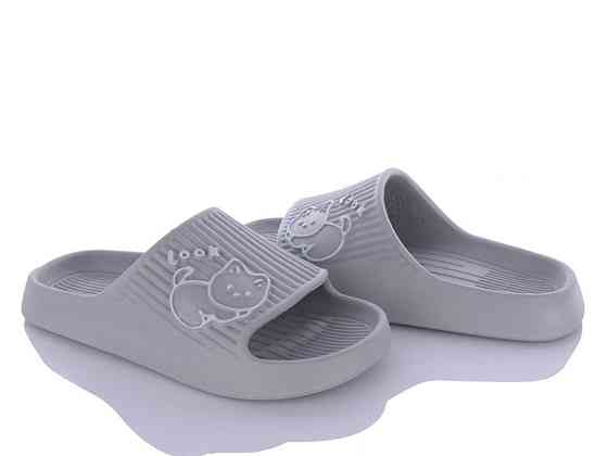 Жіночі шльопанці пінка foam сіре кошеня Одеса