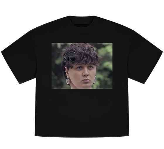 Оверсайз футболка с Лебигой и Лидой Ли “Любовь на выживание”, черная, премиум Белый, SM Черновцы