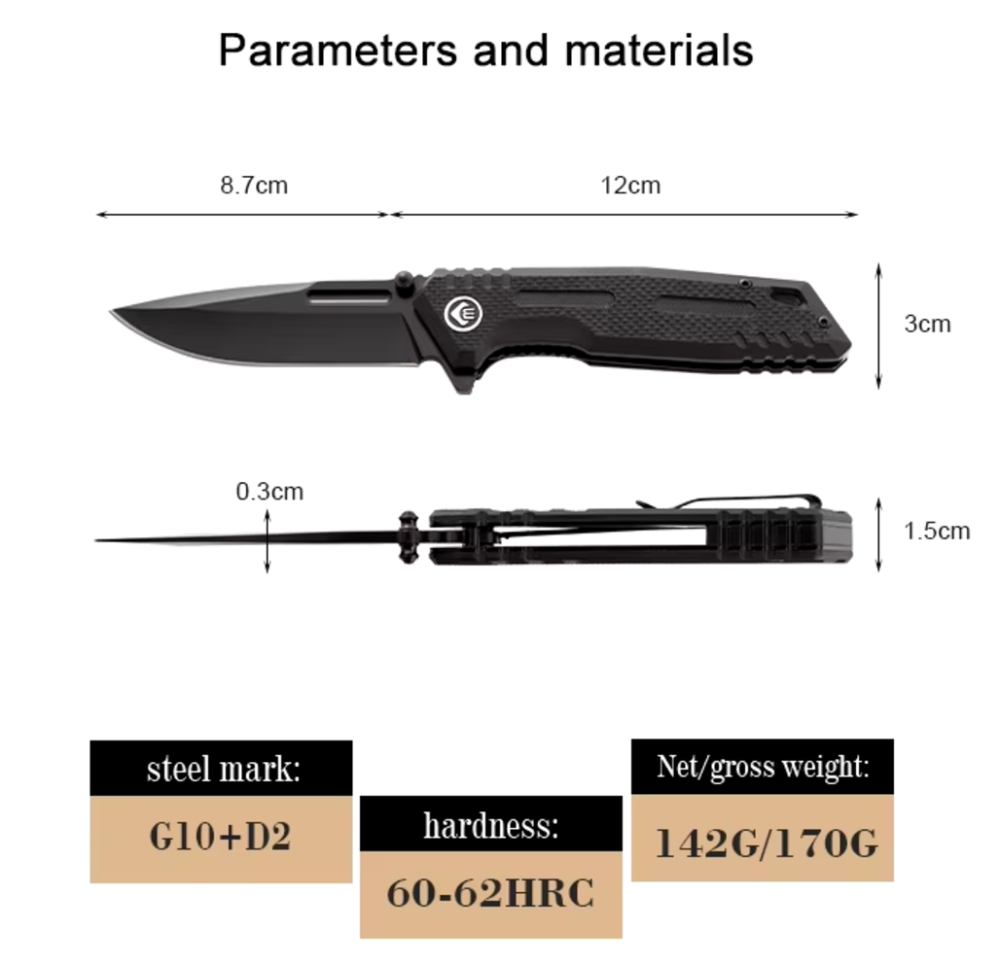 Ніж складний ChongMing, 437 - Black Дніпро - фото 2