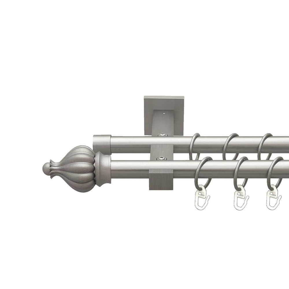 Карниз Orvit Таджа металевий дворядний техно гладка труба кільце металеве Сатин 19\19 мм 240 см (00-00027409) Львів - фото 1