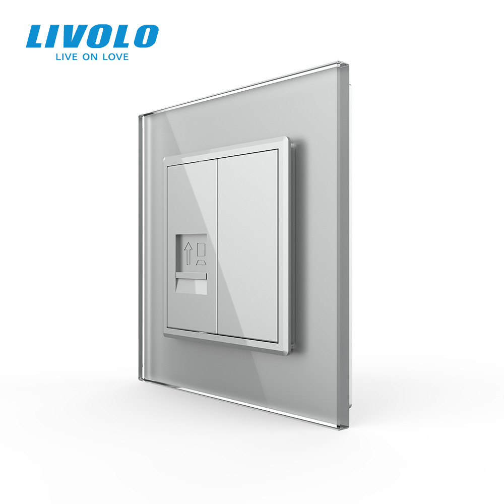 LIVOLO Розетка комп'ютерна RJ-45 Livolo сірий скло (VL-C791C-15) Коломия - фото 6