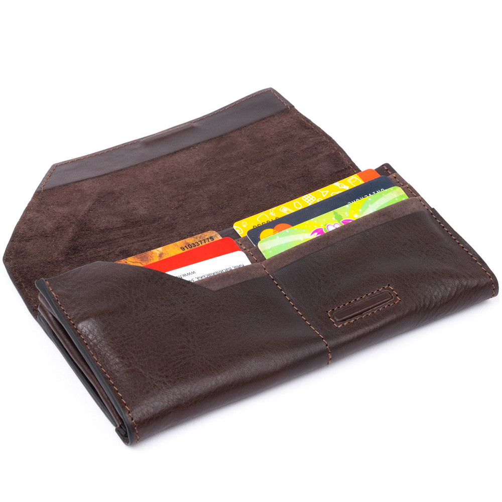 Горизонтальный клатч глянцевый на магните GRANDE PELLE 11317 Шоколадный Киев - изображение 7