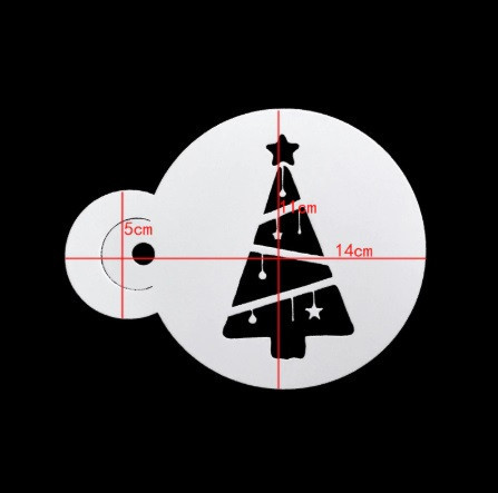 Новорічні трафарети Ялинки 6 штук 11 см сірий Київ - фото 2