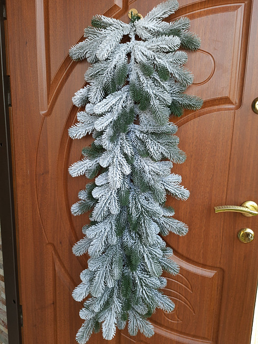 Гирлянда хвойная искусственная литая «Элитная Заснеженная» 1 м елочная ветка Киев - изображение 1