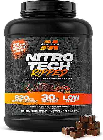 Протеїн MuscleTech Nitro Tech Ripped Lean Protein + Weight Loss 1820 г, Chocolate Fudge Brownie Луцьк