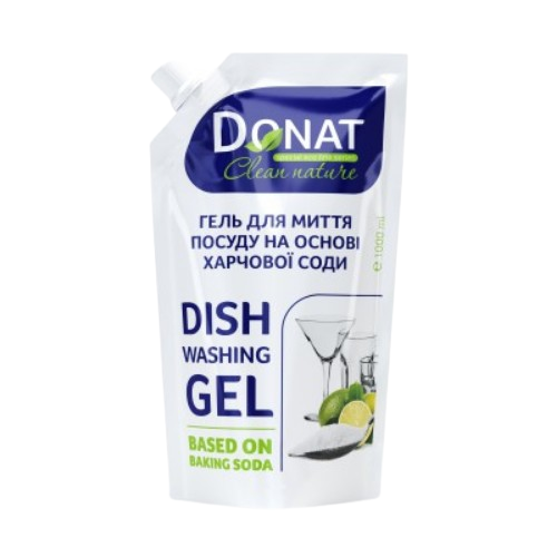 Засіб для миття посуду 1л (дой-пак) на основі харчової соди Clean Nature ДОНАТ Житомир