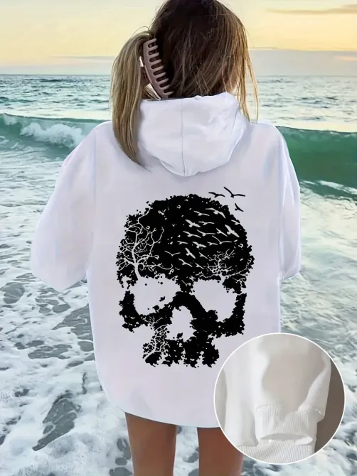 Худі жіноче, світшот білий, модна толстовка 2700321912 розмір 52 Дніпро - фото 1