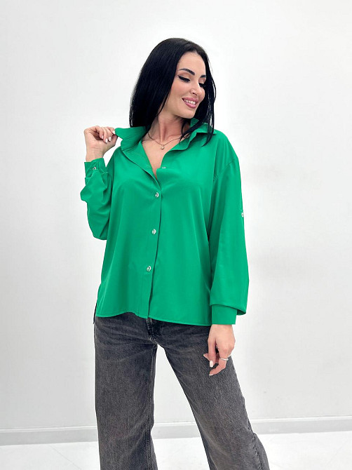 Базова жіноча сорочка "Eden" оптом | Норма і батал | Розпродаж моделі Зелений, 50-52 Київ - фото 2