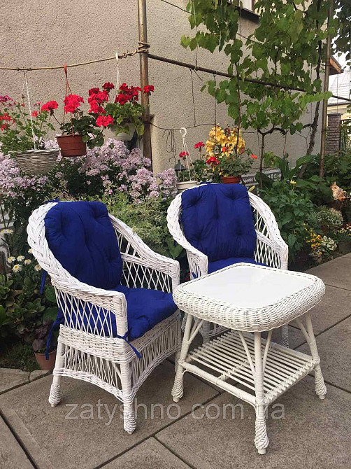 Меблі білі плетені з лози Київ - фото 4