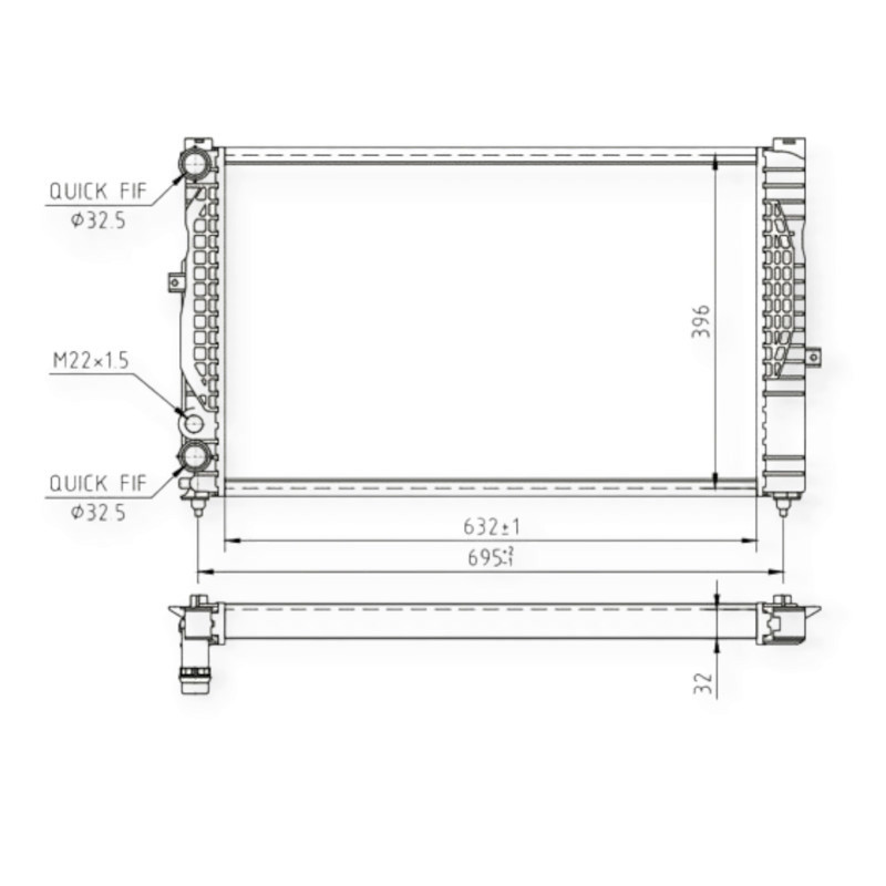 Радіатор охолодження двигуна автомобіль Ауді A6 C5, автомобіль Шкода Superb I, автомобіль Фольцваген Passat B5 1.6-1.8T,1.9TDI Мукачево - фото 1
