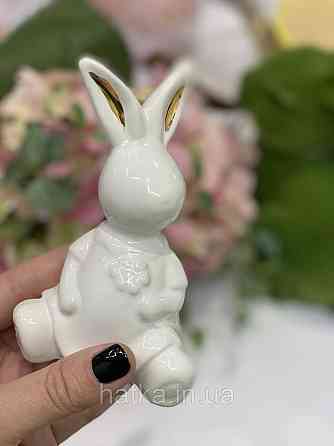 Статуэтка пасхальная «Зайчик» 7х5,5х11 см  керамика белая Киев