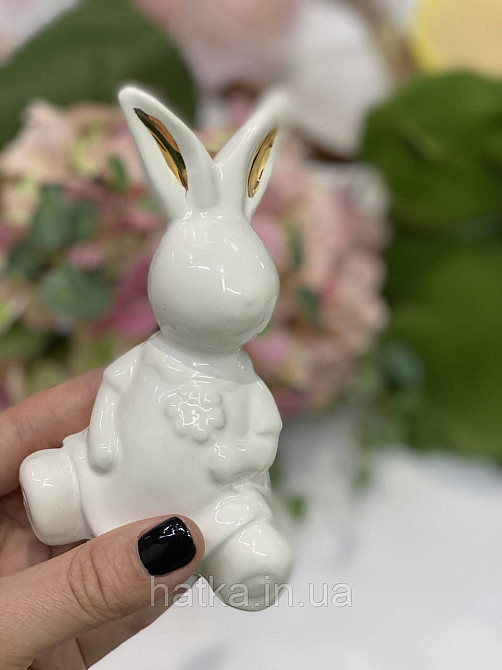 Статуэтка пасхальная «Зайчик» 7х5,5х11 см  керамика белая Киев - изображение 1