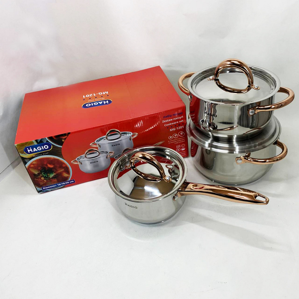 Набор больших кастрюль, Набор каструль с антипригарным покрытием кастрюль хорошего качевства TF-87 Львов - изображение 6