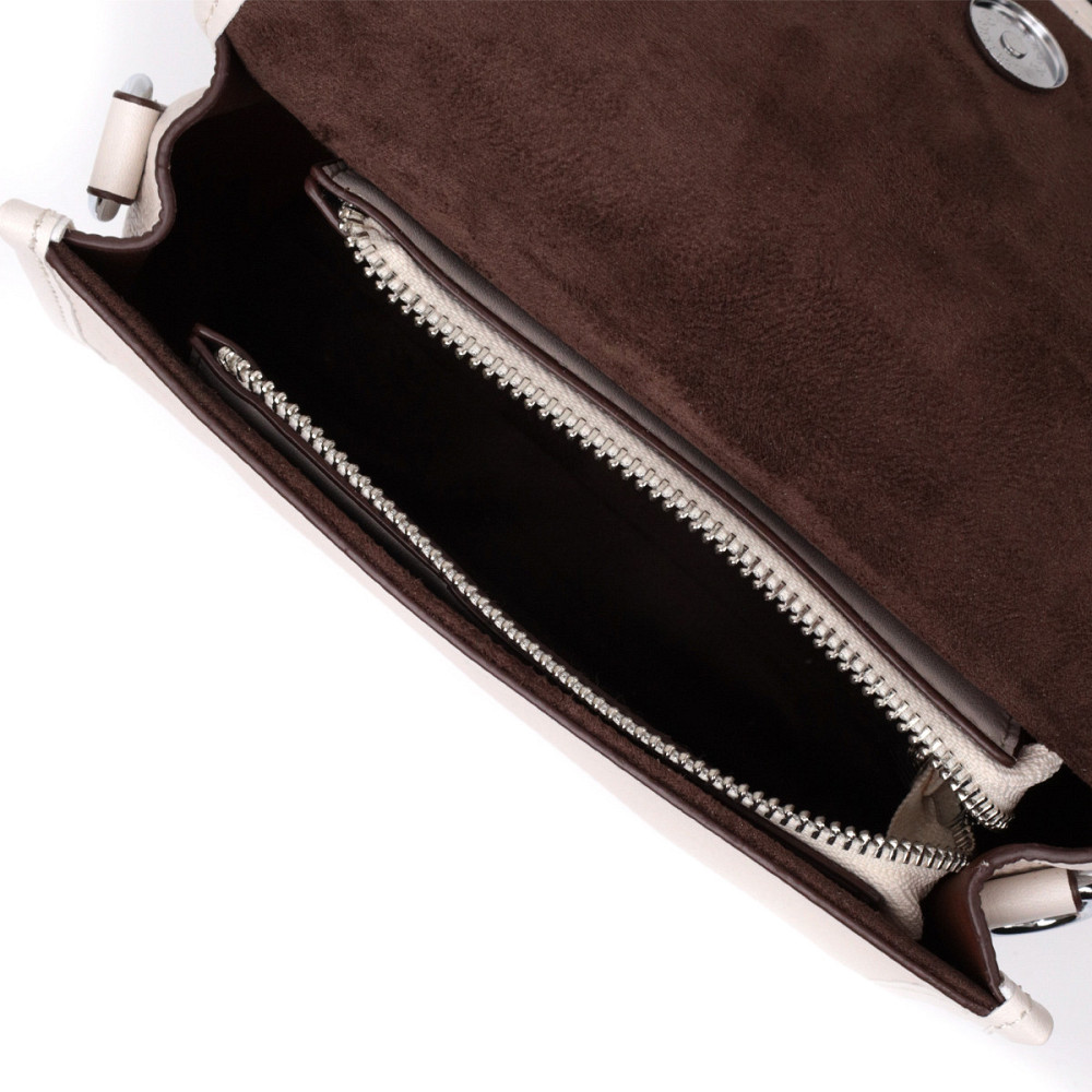 Женская кожаная сумка с полукруглым клапаном Vintage 22258 Белая Киев - изображение 7