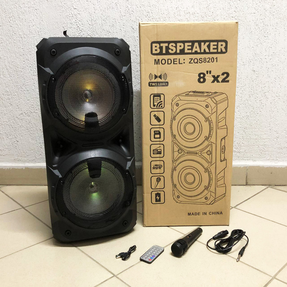 Фирменная акустическая колонка переносная с микрофоном ZQS-8201, Мощная стерео колонка HQ-82 Ивано-Франковск - изображение 1