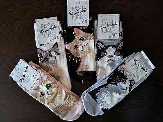 Носки женские в наборе из 5шт. Яркие женские носки с приколами. Coalo socks. Размер 36-41 Киев
