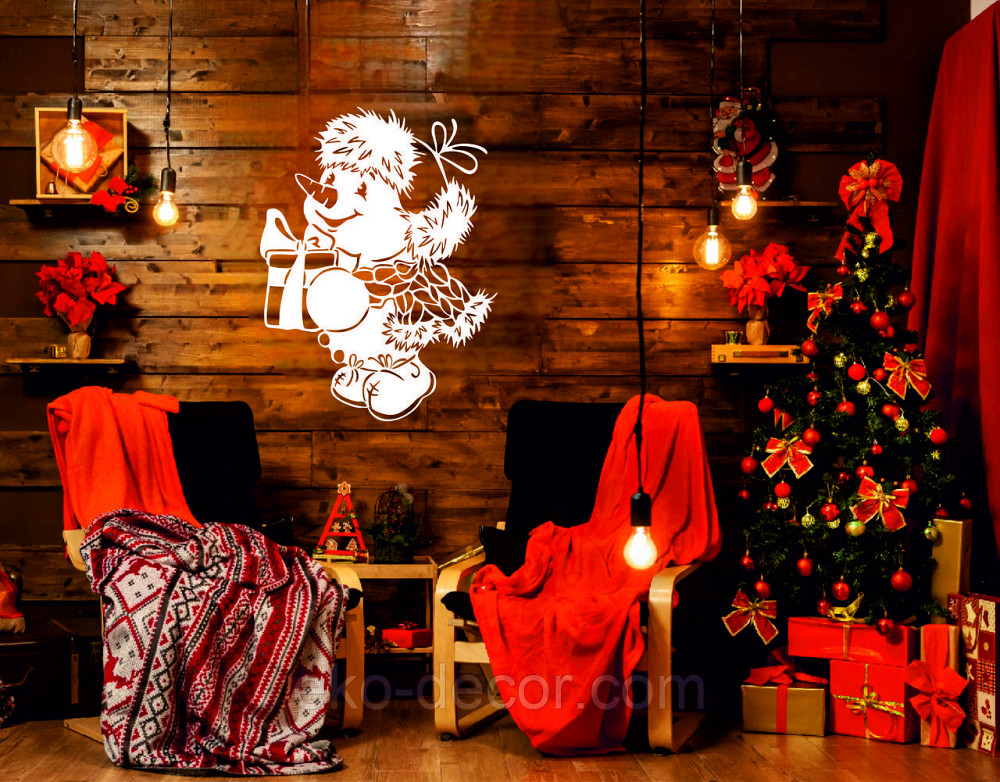 Декоративне настінне Панно «Сніговик», Декор на стену Київ - фото 2