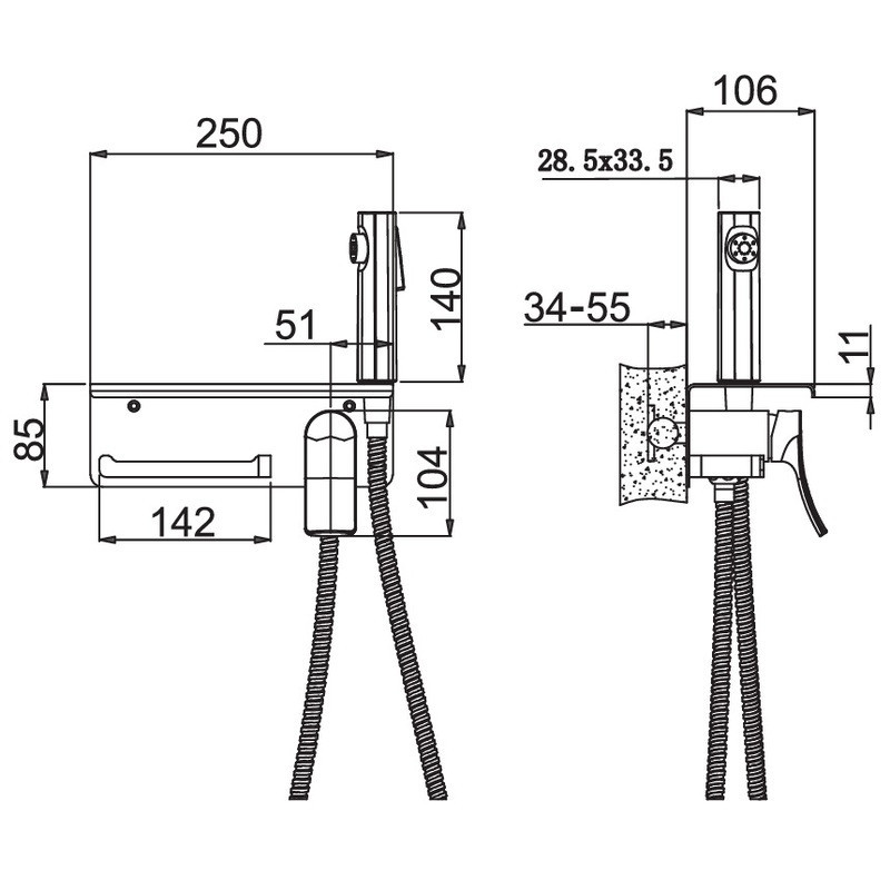 Змішувач Haiba Bolero 069 для гігієнічного душа з тримачем для туалетного паперу HB9580 Харків - фото 2