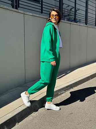 Теплый спортивный костюм женский на змейке Зелёный 50/52 Харьков