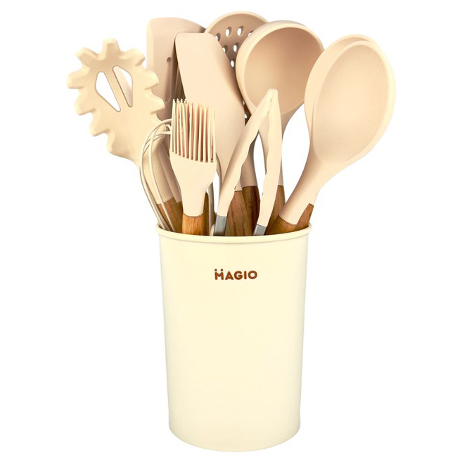 Набір кухонного приладдя з харчового силікону, Кухонний набір з підставкою, Кухонні набори на підставці BJ-49 Івано-Франківськ - фото 8