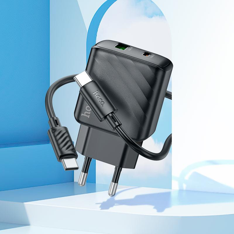 Мережевий зарядний пристрій з кабелем HOCO CS23A Sunlight dual-port PD30W+QC3.0 charger set(Type-C to Одеса - фото 8
