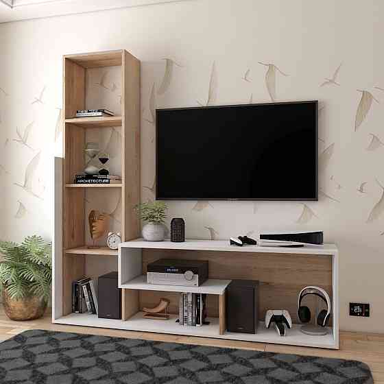 Стенка в гостиную Doros Этана 150х30х150 см Дуб артизан/Белый (DRS-011335) Львов