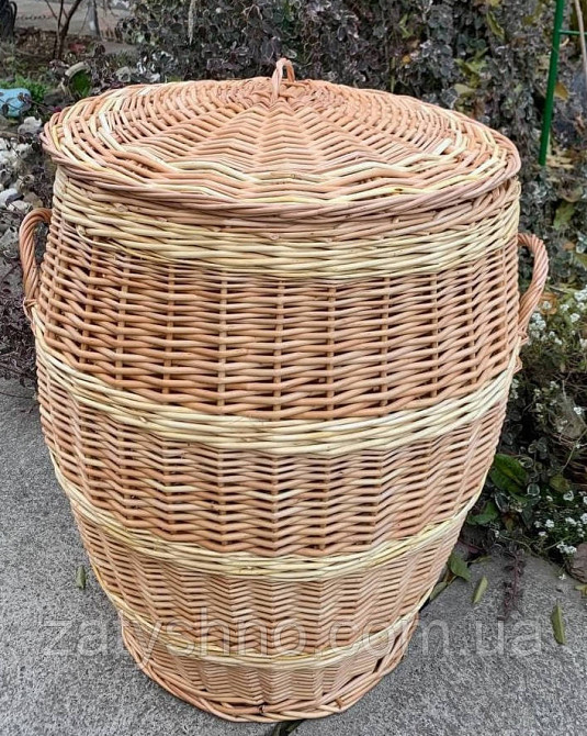 Кошик-бочка висока плетена з лози Київ - фото 4