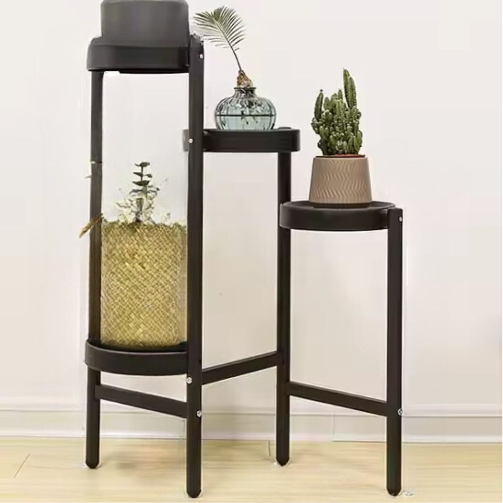 Стеллаж-полка для растений и горшков с цветами на 4 яруса цвет черный Каменец-Подольский - изображение 2