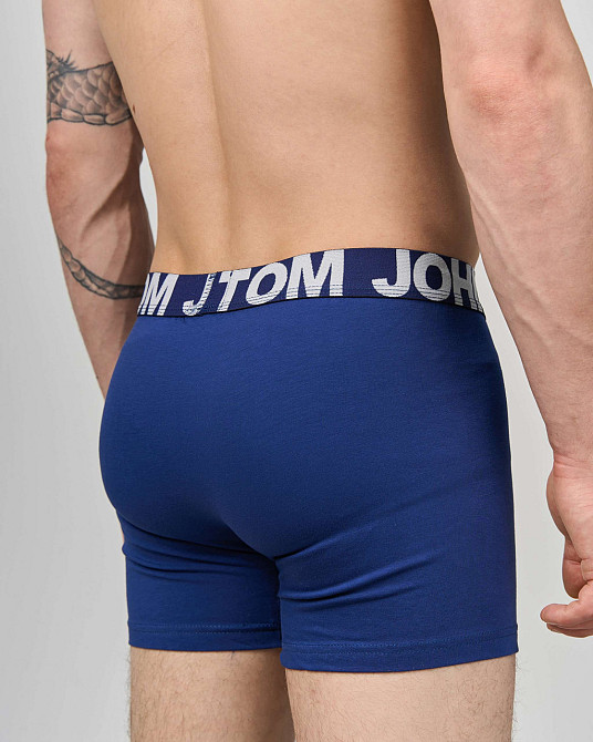 Трусы-шорты мужские однотонные - Tom John - Синие и Серые 2020 XXL, Синий Киев - изображение 6