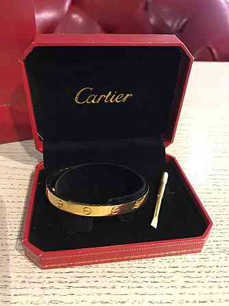 Cartier браслет з викруткою в лимонному золоті без каменів / браслет LOVE лимонне золото без каменів Одеса