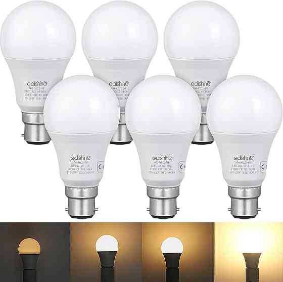 Светодиодные лампы EDISHINE B22 A60 10 Вт, 800 лм, 2700K, диммируемые 10–100%, аналог 60 Вт, 6 шт Киев