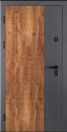 Дверь входная Артиз Элит 106 Срез дерева коньячный + вставка антрацыт 860х2040 мм 960 Киев