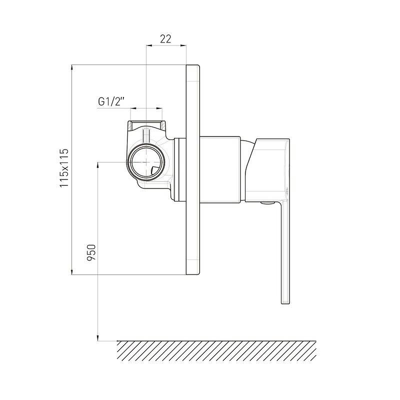 Змішувач прихованого монтажу VOLLE SOTA cromo для душу хром Київ - фото 2
