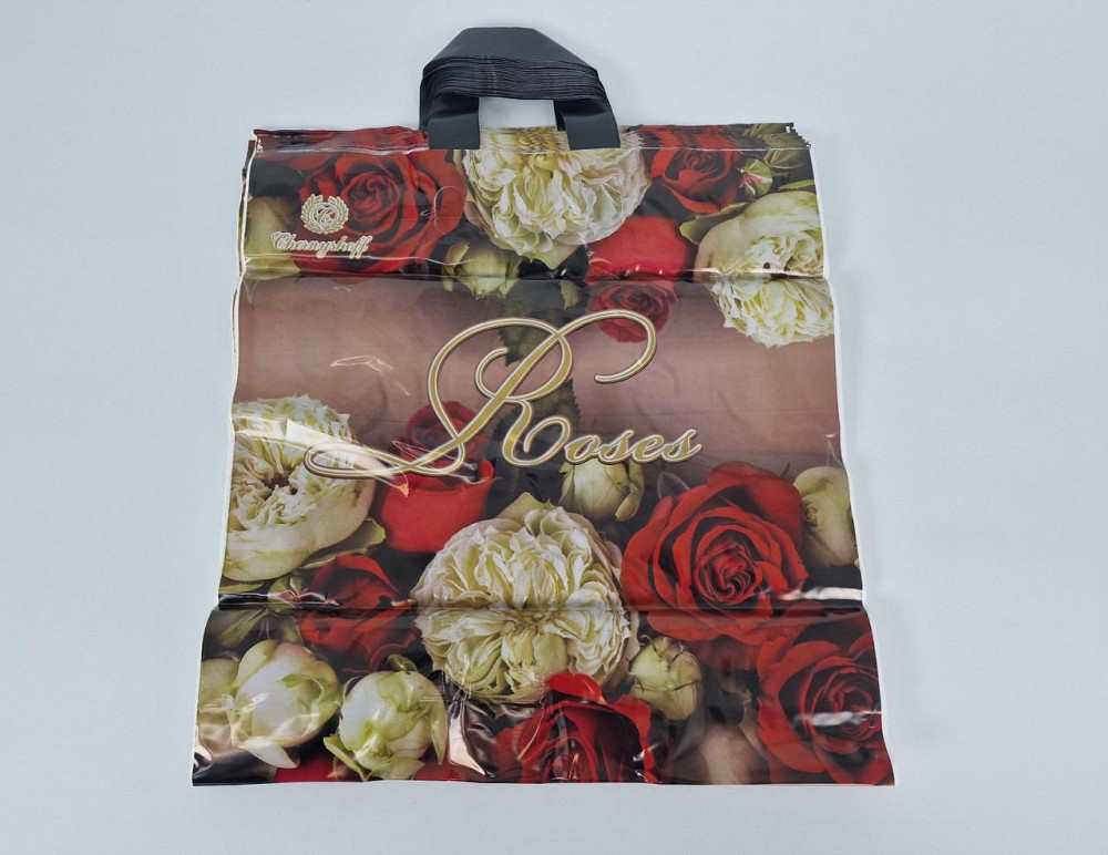 Пакет із петльовою ручкою 40*42 "Червоні троянди Ренпако (25 шт.) Харків - фото 1