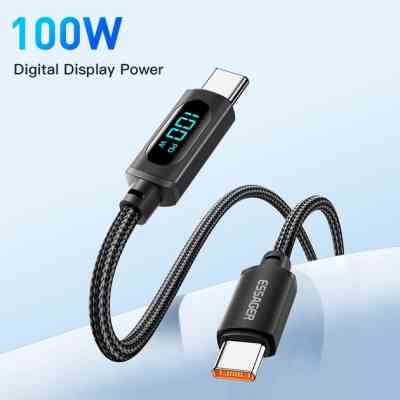 Дата кабель USB-C to USB-C 1.0m 100W LED black Essager (EXCTT1-XY01-P) Вінниця