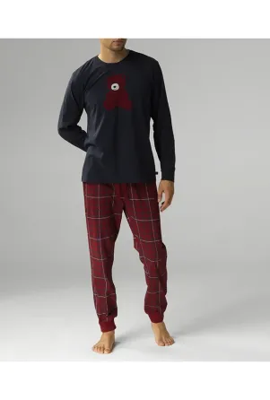 Чоловіча піжама (довгі штани, довгий рукав) 100% Бавовна Atlantic NMP-377 XL Київ