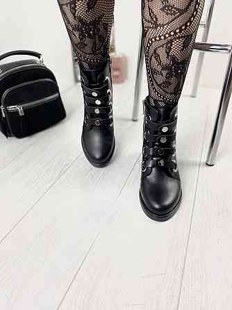 Mioli Черевики жіночі MIOLI чорні натуральна шкіра висота 14см розмір 36р.37р.38р.39р. (3098) Коломия