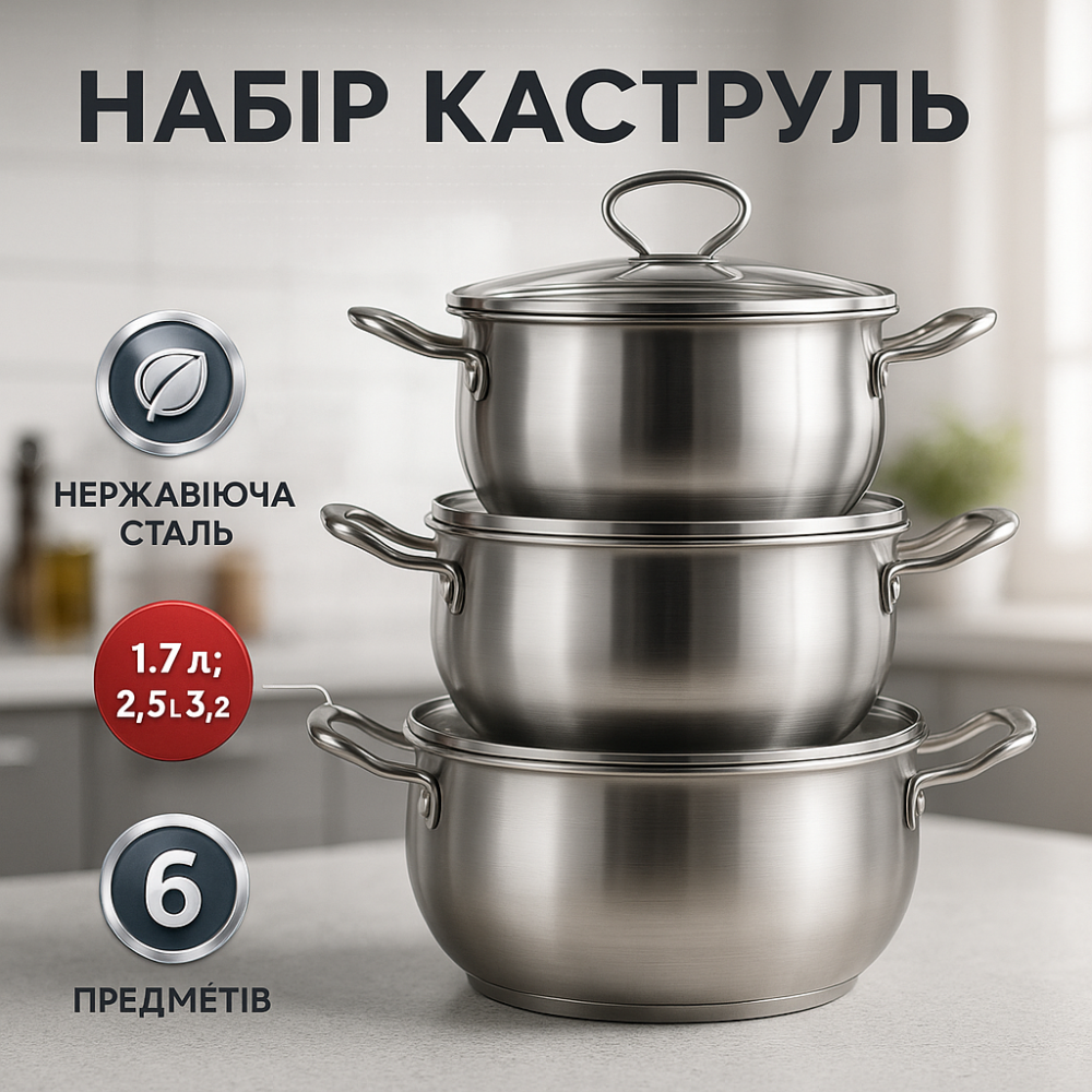 Кастрюли с крышками, Набор кастрюль хорошего качевства, Набор кастрюль для приготовления с крышками IH-45 Львов - изображение 12