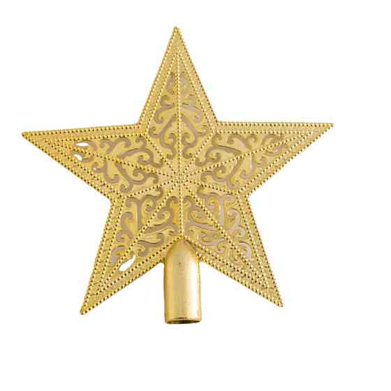 Верхушка на елку ажурная Звездочка 20 см золотистый Киев