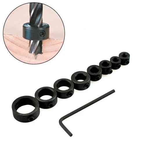 Обмежувачі глибини свердління для свердл 8шт 3-16мм занурення Вінниця