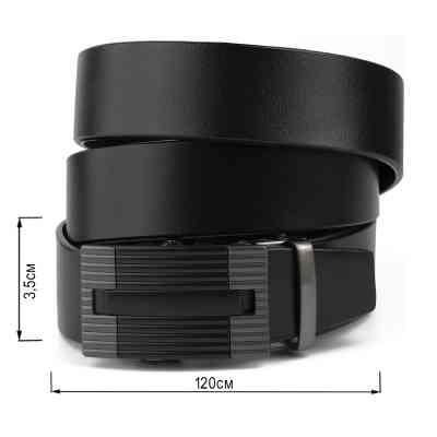 Ремень Vintage Мужской с линейной пряжкой Черный (20290) Винница