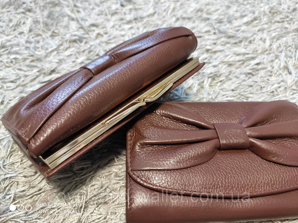 Женский кожаный компактный кошелек с бантом Salfeite Киев - изображение 2